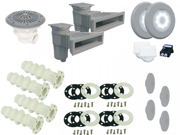 Einbauteile-Set Astral Slim 8x4 grau