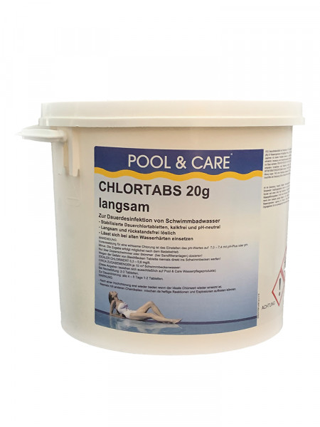 Chlortabs 20 g, langsamlöslich, Pool & Care