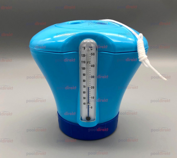 Dosierschwimmer mit Thermometer blau